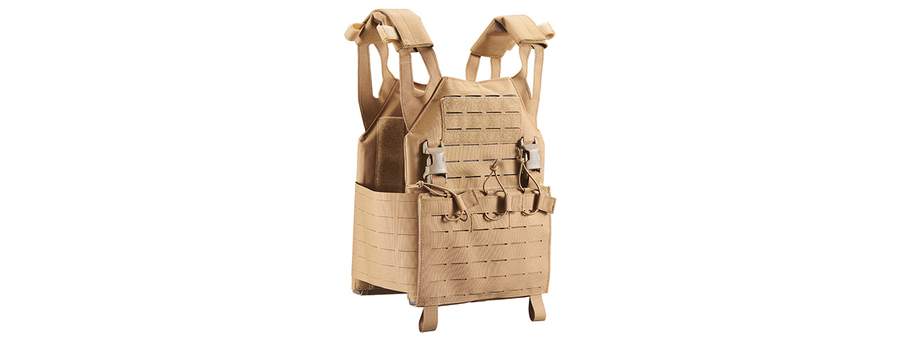 Lancer Tactical Laser Cut MOLLE Plate Carrier - (Tan) Lancer Tactical Laser Cut MOLLE Plate Carrier - (Tan)