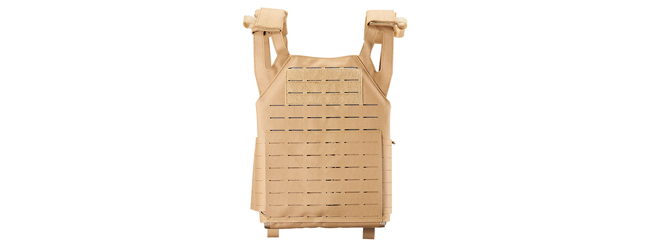 Lancer Tactical Laser Cut MOLLE Plate Carrier - (Tan)