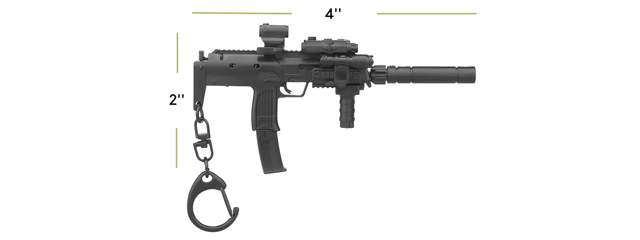 Lancer Tactical SMG Gun Model Key Chain (Black)