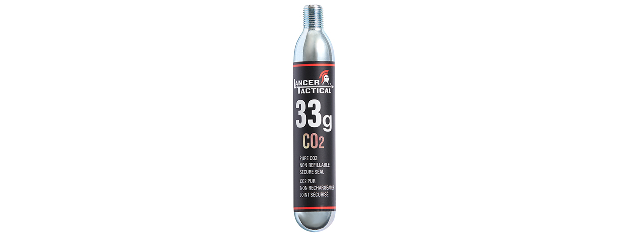 Lancer Tactical High Pressure 33 Gram CO2 Cartridges for Airsoft / Airguns - (Pack of 10)