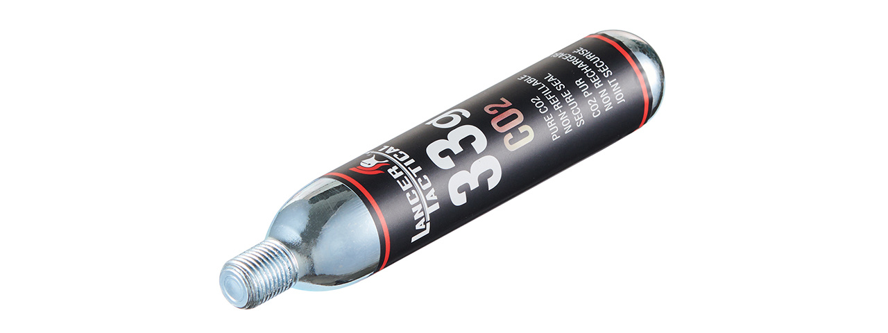 Lancer Tactical High Pressure 33 Gram CO2 Cartridges for Airsoft / Airguns - (Pack of 10)