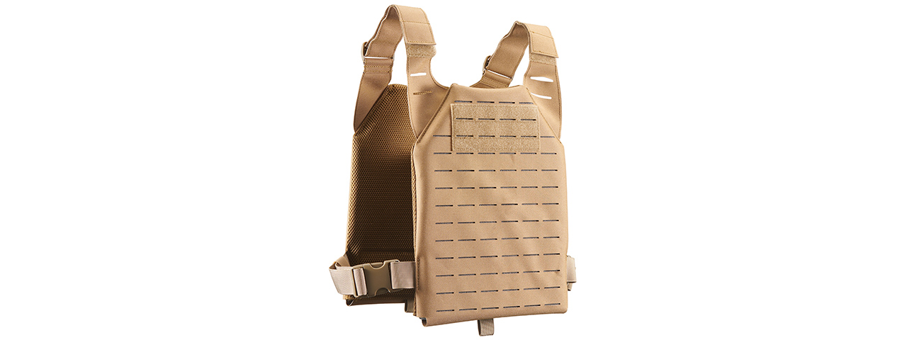 Lancer Tactical Low Profile Laser Cut MOLLE Plate Carrier - (Tan) Lancer Tactical Low Profile Laser Cut MOLLE Plate Carrier - (Tan)