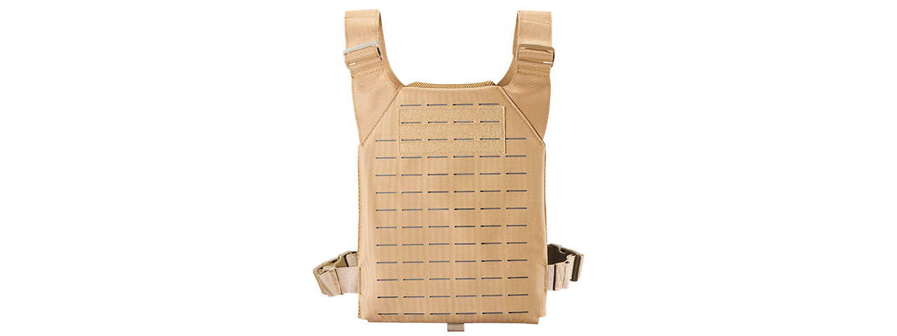 Lancer Tactical Low Profile Laser Cut MOLLE Plate Carrier - (Tan)