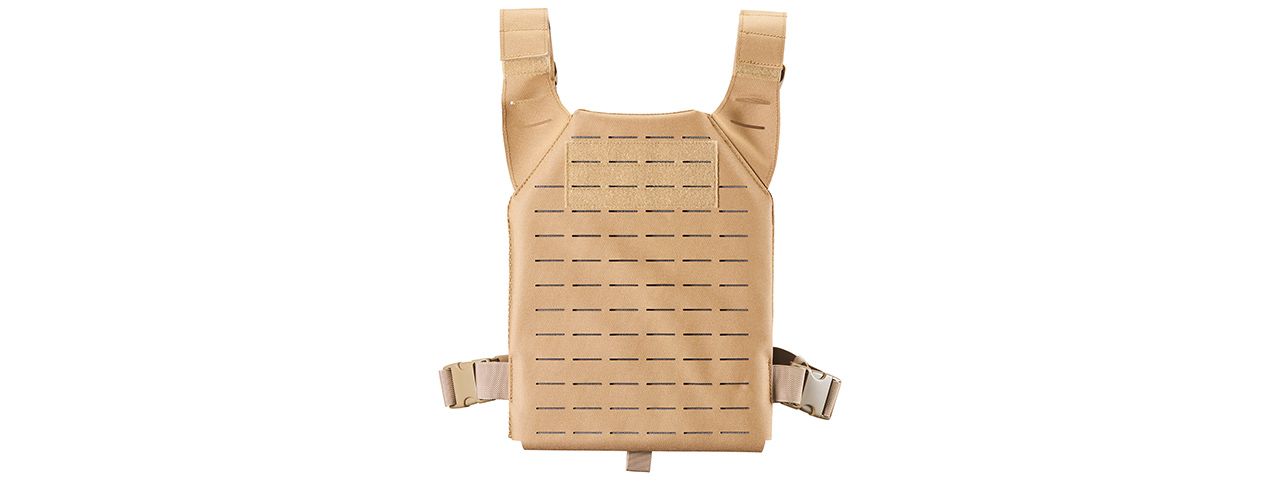 Lancer Tactical Low Profile Laser Cut MOLLE Plate Carrier - (Tan)