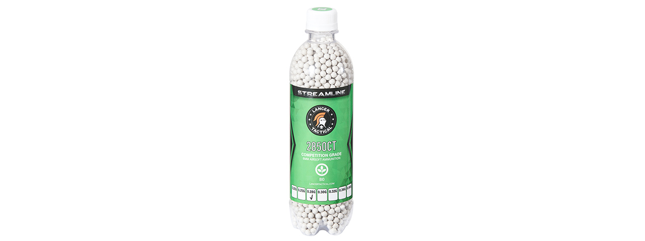 Lancer Tactical 2850 Round .28G Streamline Competition Grade BIO BBs - (White)