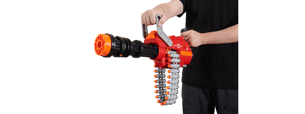 Cyber Walker Manual Gatling Rapid-Fire Dart Blaster (Red/Black)
