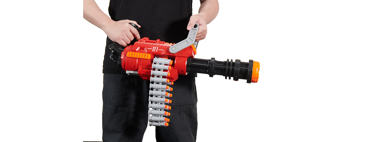 Cyber Walker Manual Gatling Rapid-Fire Dart Blaster (Red/Black)