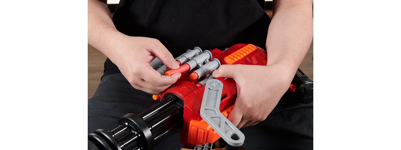 Cyber Walker Manual Gatling Rapid-Fire Dart Blaster (Red/Black)