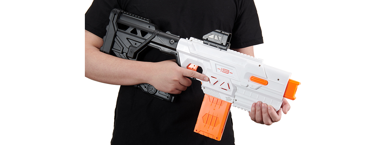 Cyber Walker Alpha Auto Electric Dart Blaster (White/Orange)
