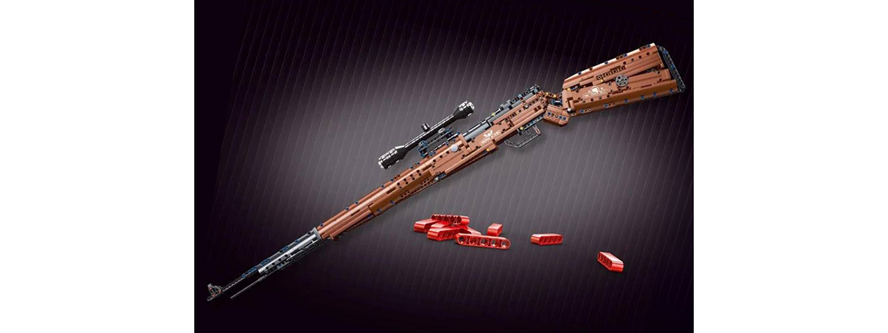 Cyber Walker 98K Sniper Rifle Electric Building Block Kit (Brown)