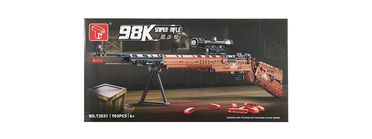 Cyber Walker 98K Sniper Rifle Electric Building Block Kit (Brown)