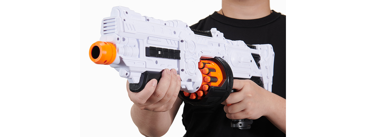 Cyber Walker Fast Turbo Electric Dart Blaster (White/Orange)