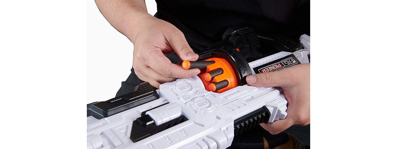 Cyber Walker Fast Turbo Electric Dart Blaster (White/Orange)