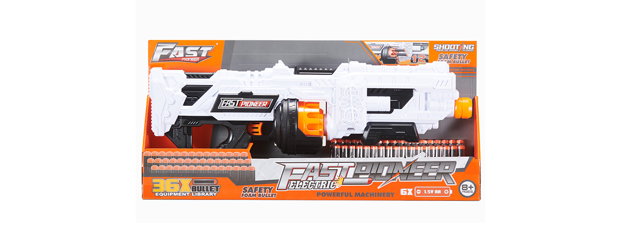 Cyber Walker Fast Turbo Electric Dart Blaster (White/Orange)