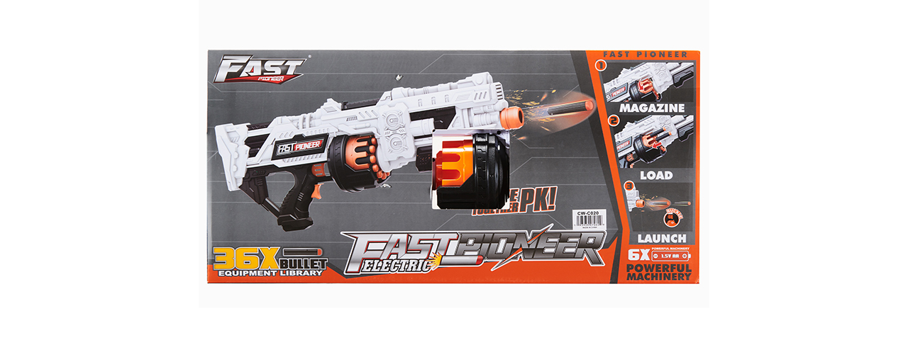 Cyber Walker Fast Turbo Electric Dart Blaster (White/Orange)