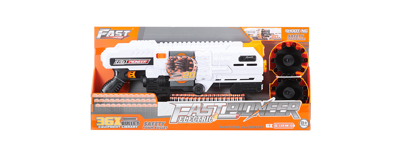 Cyber Walker Fast SMG Electric Dart Blaster (White/Orange)