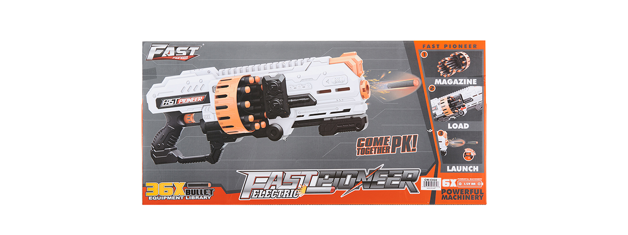 Cyber Walker Fast SMG Electric Dart Blaster (White/Orange)