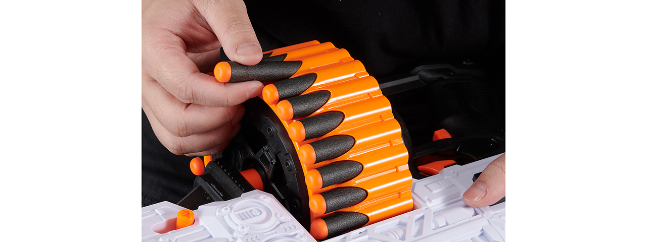 Cyber Walker Fast Machine Pistol Electric Dart Blaster (White/Orange)