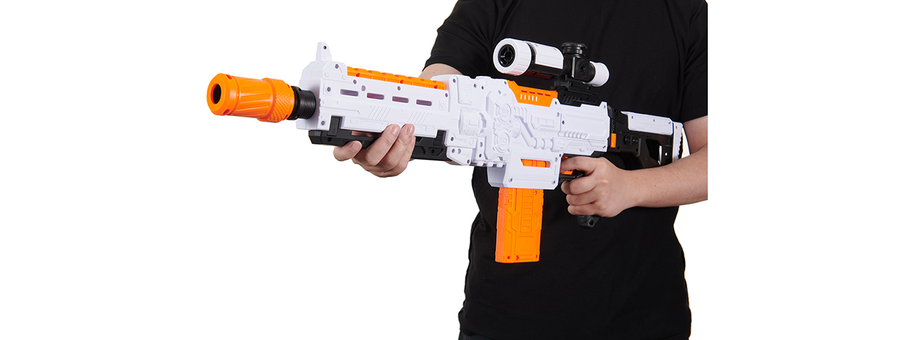 Cyber Walker Fast Sniper Electric Dart Blaster (White/Orange)