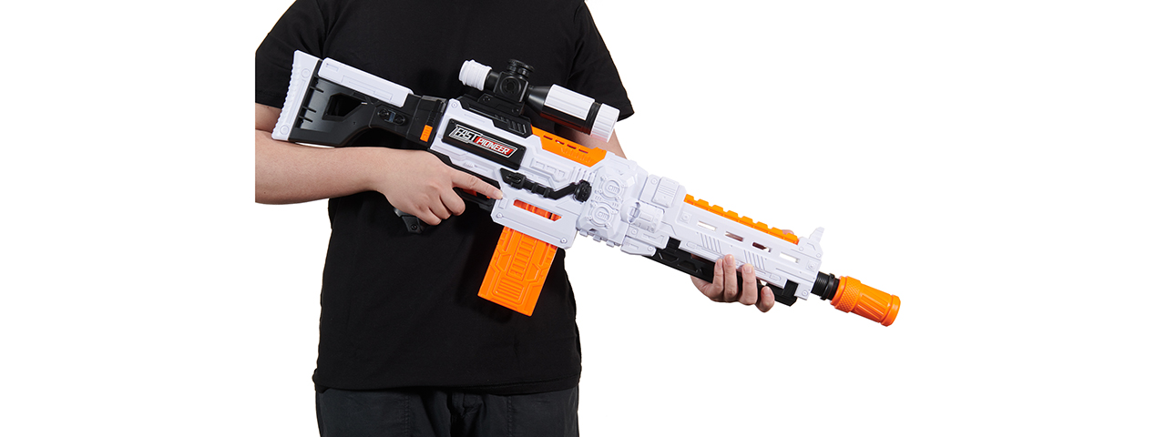 Cyber Walker Fast Sniper Electric Dart Blaster (White/Orange)