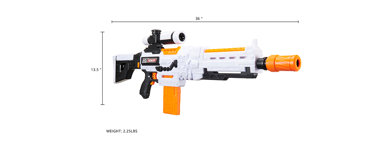 Cyber Walker Fast Sniper Electric Dart Blaster (White/Orange)