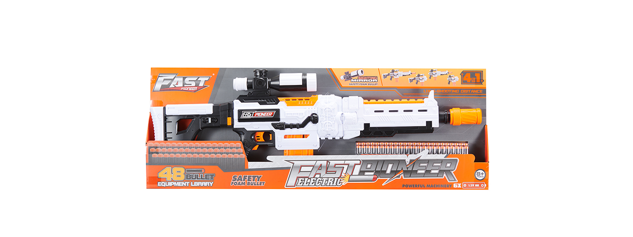 Cyber Walker Fast Sniper Electric Dart Blaster (White/Orange)