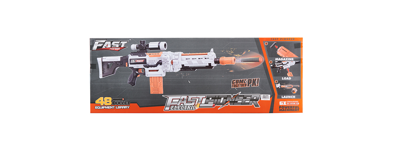 Cyber Walker Fast Sniper Electric Dart Blaster (White/Orange)