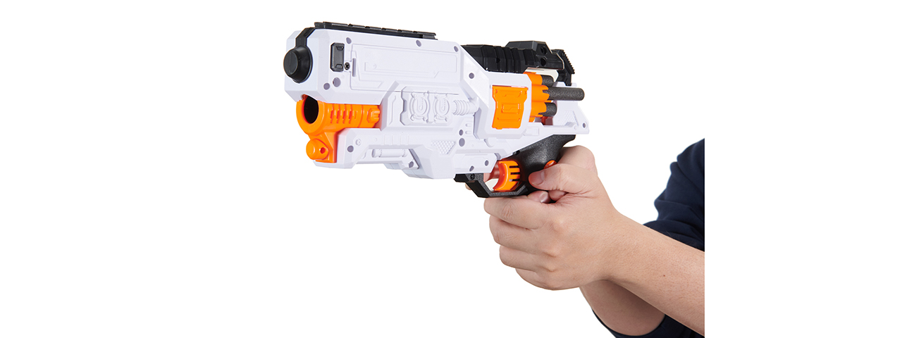 Cyber Walker Fast Pistol Electric Dart Blaster (White/Orange)