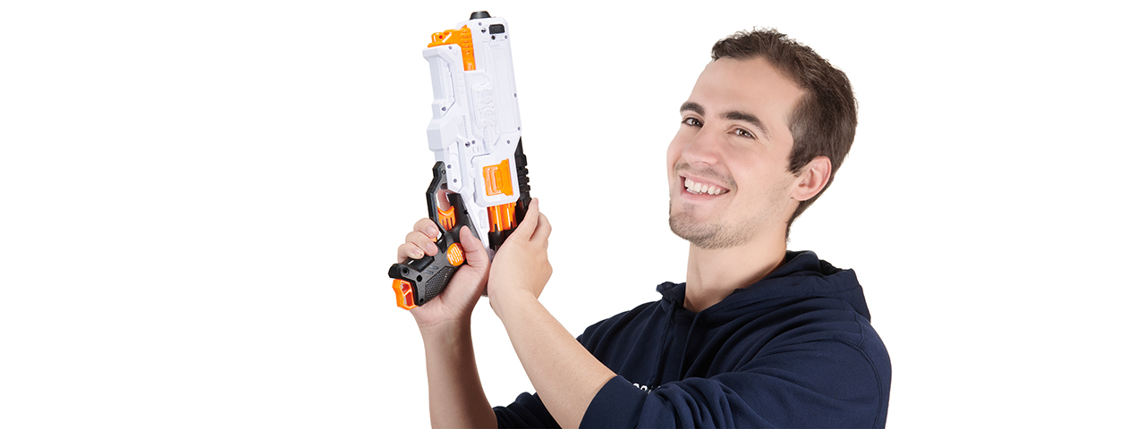 Cyber Walker Fast Pistol Electric Dart Blaster (White/Orange)