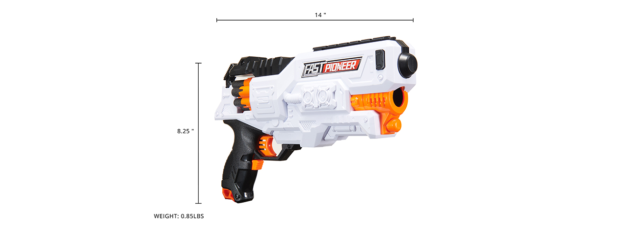 Cyber Walker Fast Pistol Electric Dart Blaster (White/Orange)