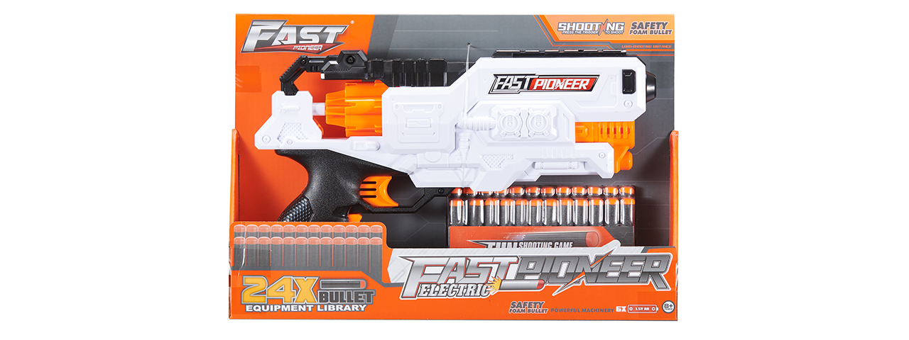Cyber Walker Fast Pistol Electric Dart Blaster (White/Orange)