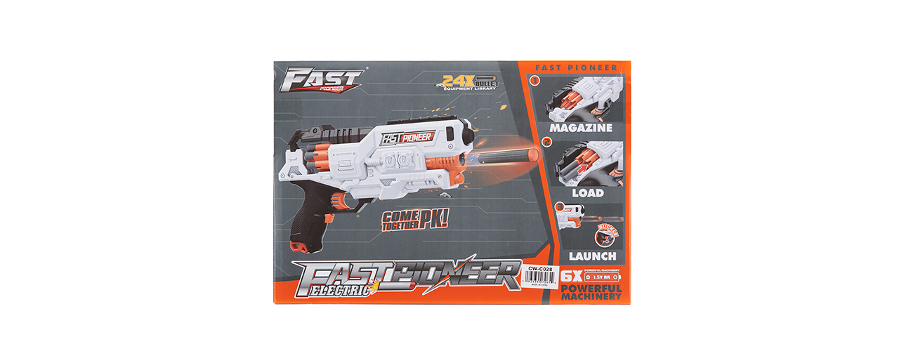 Cyber Walker Fast Pistol Electric Dart Blaster (White/Orange)