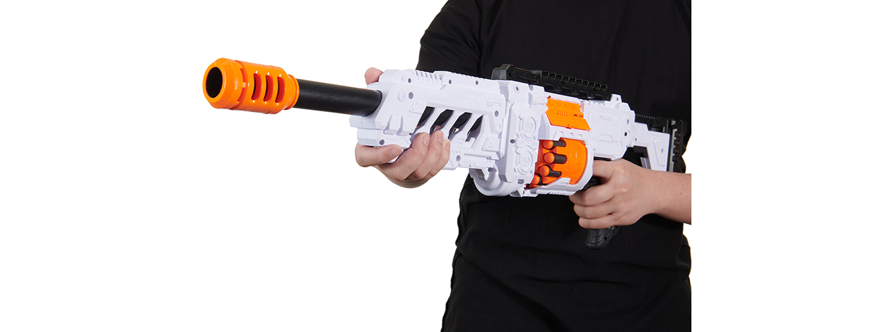 Cyber Walker Fast Sniper XL Electric Dart Blaster (White/Orange)
