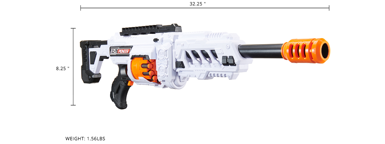 Cyber Walker Fast Sniper XL Electric Dart Blaster (White/Orange)