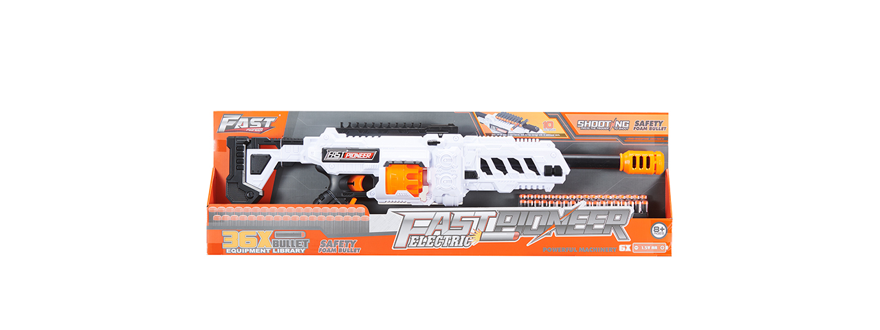 Cyber Walker Fast Sniper XL Electric Dart Blaster (White/Orange)