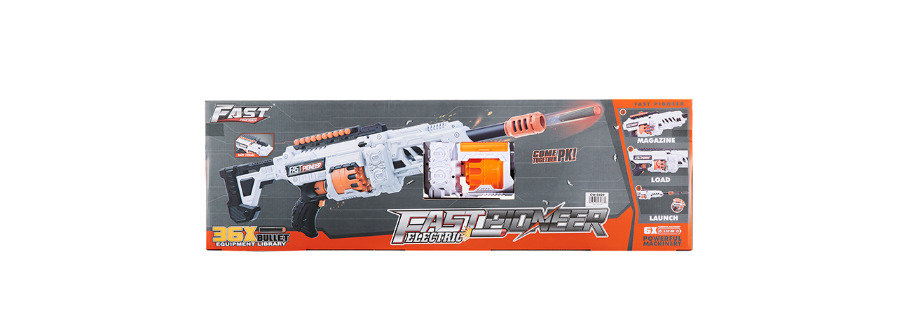 Cyber Walker Fast Sniper XL Electric Dart Blaster (White/Orange)