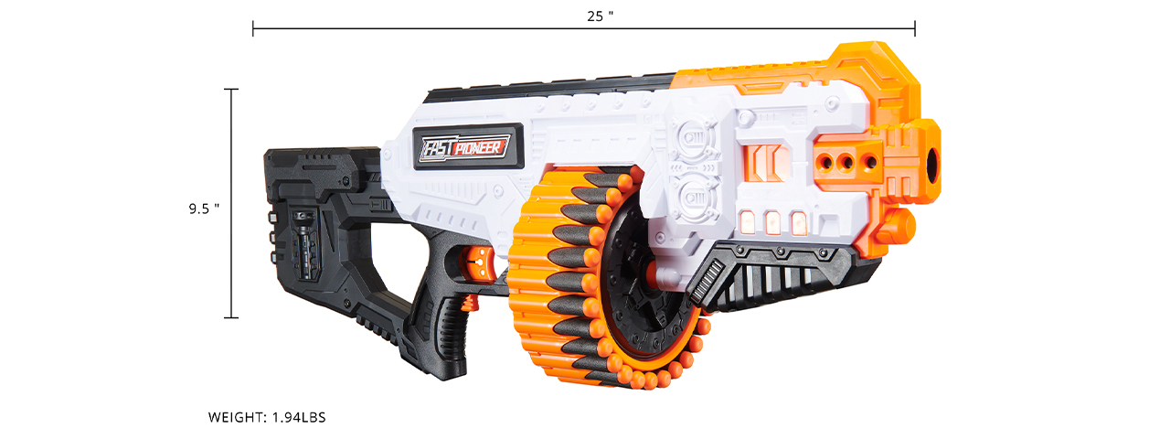 Cyber Walker Fast Machine Gun Electric Dart Blaster (White/Orange)