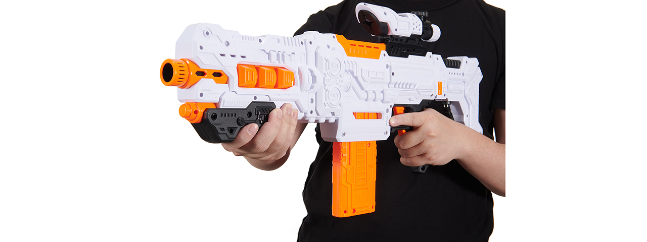 Cyber Walker Fast Bang Dagger Electric Dart Blaster (White/Orange)
