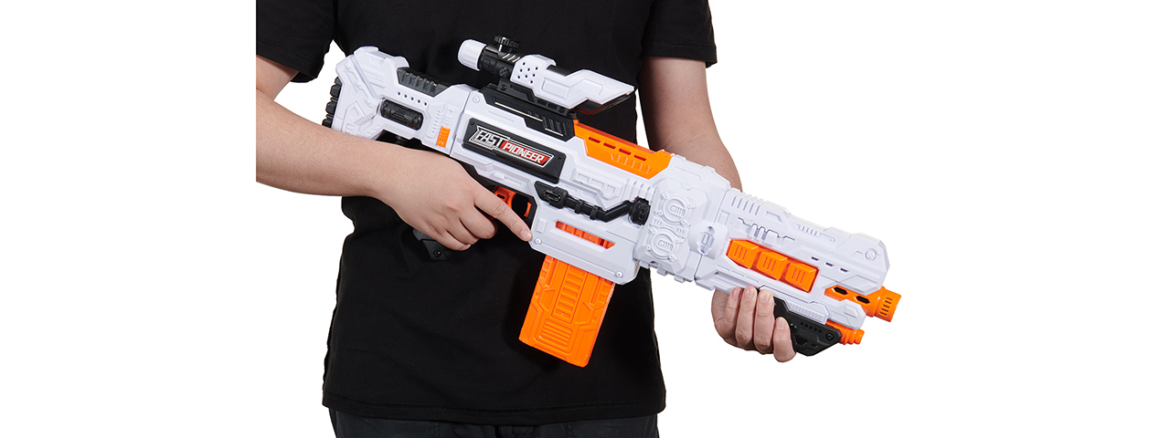 Cyber Walker Fast Bang Dagger Electric Dart Blaster (White/Orange)