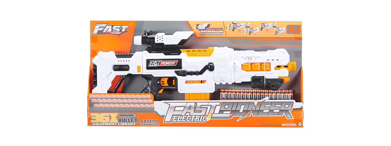 Cyber Walker Fast Bang Dagger Electric Dart Blaster (White/Orange)