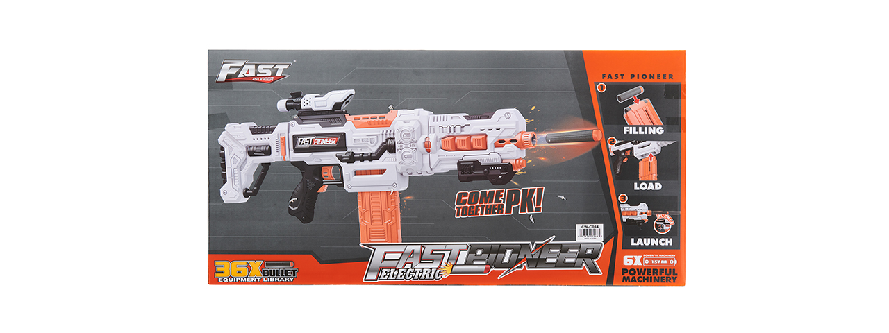 Cyber Walker Fast Bang Dagger Electric Dart Blaster (White/Orange)