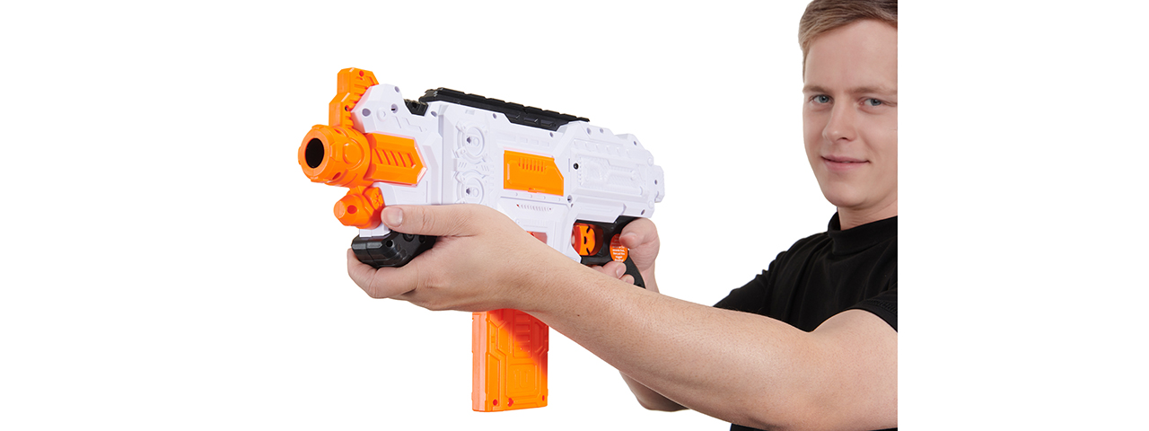 Cyber Walker Fast Bang Fusion Cutter Electric Dart Blaster (White/Orange)