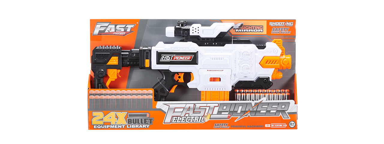Cyber Walker Fast Bang Fusion Cutter Electric Dart Blaster (White/Orange)