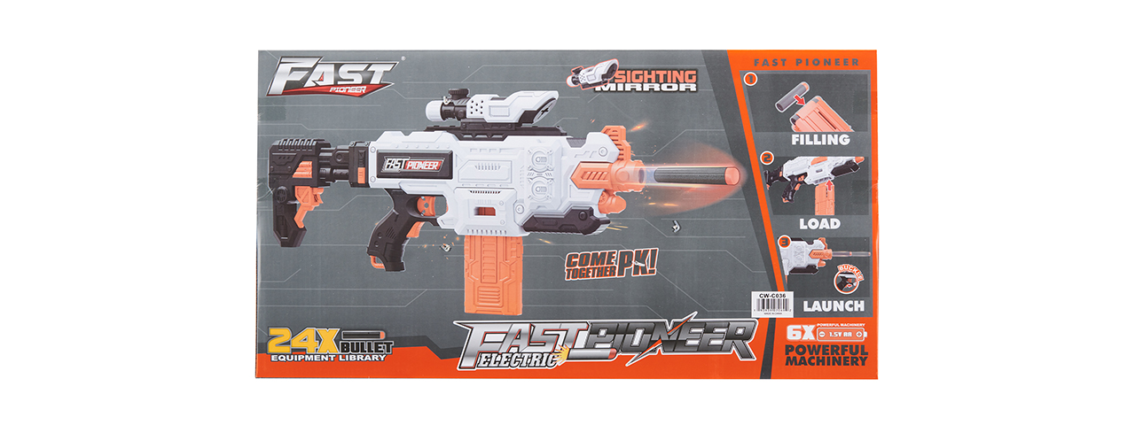 Cyber Walker Fast Bang Fusion Cutter Electric Dart Blaster (White/Orange)