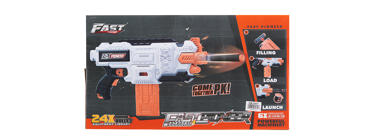 Cyber Walker Fast Bang SMG Electric Dart Blaster (White/Orange)