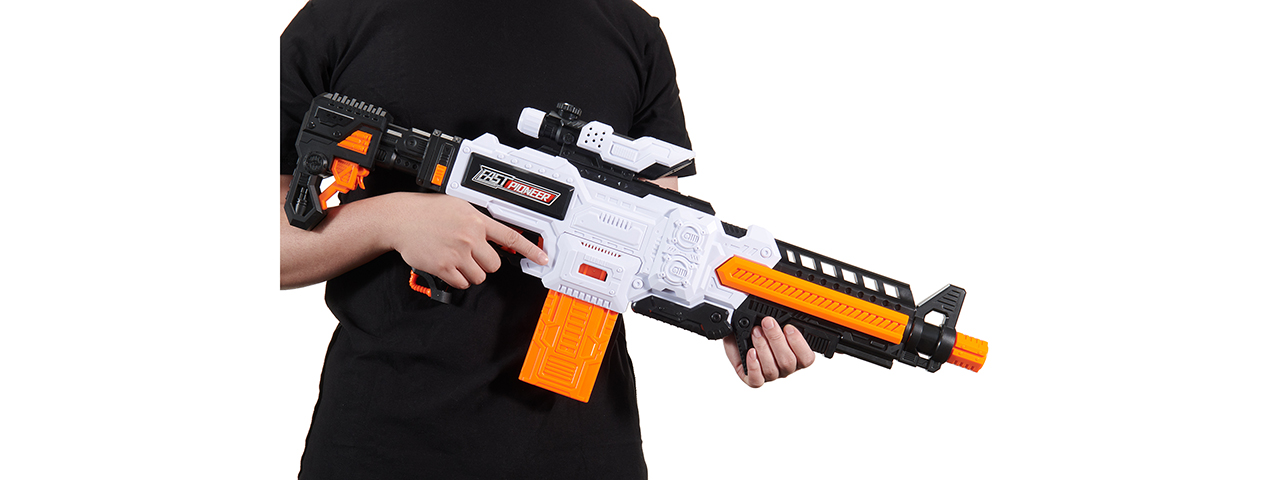 Cyber Walker Fast Carbine Electric Dart Blaster (White/Orange)