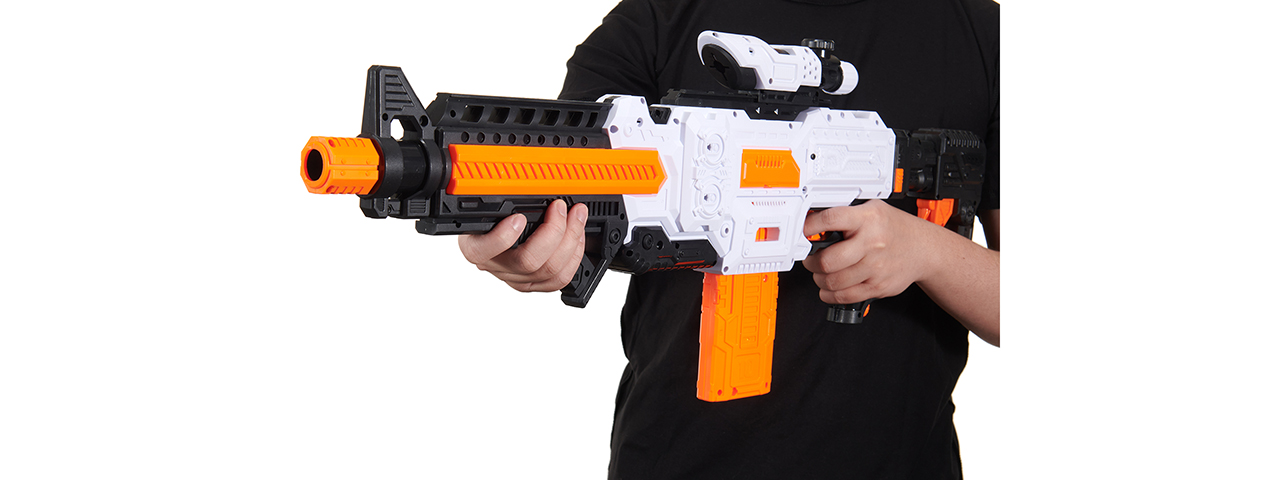 Cyber Walker Fast Carbine Electric Dart Blaster (White/Orange)