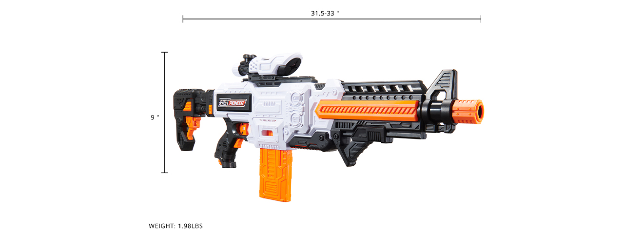Cyber Walker Fast Carbine Electric Dart Blaster (White/Orange)