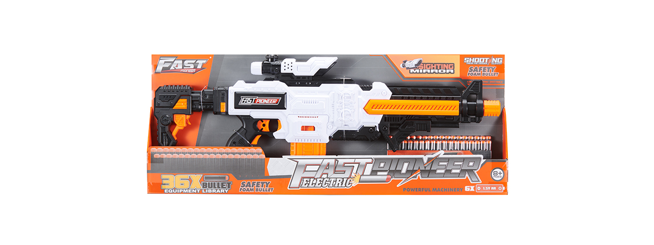 Cyber Walker Fast Carbine Electric Dart Blaster (White/Orange)