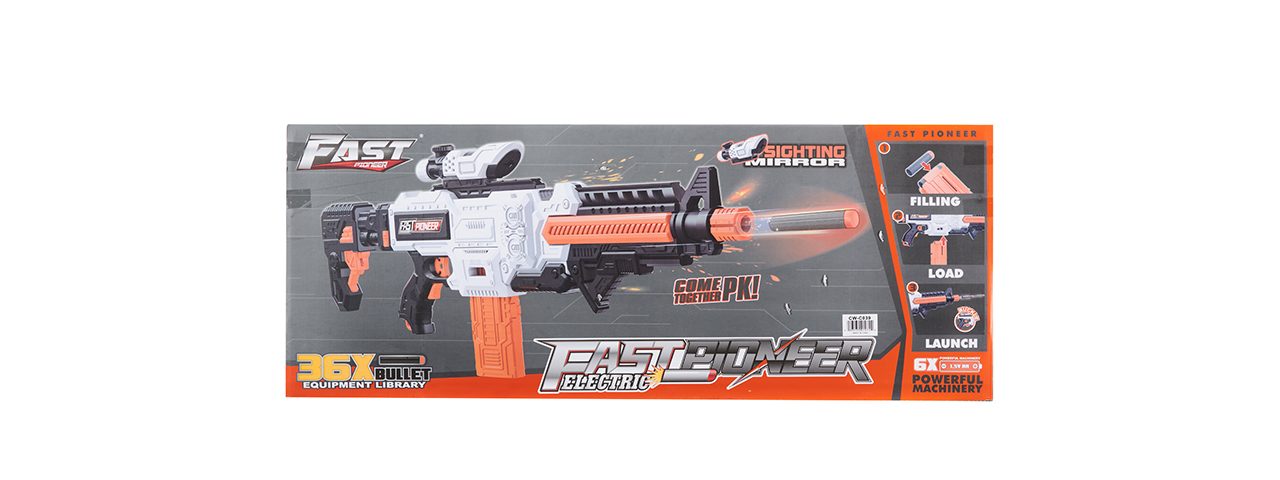 Cyber Walker Fast Carbine Electric Dart Blaster (White/Orange)